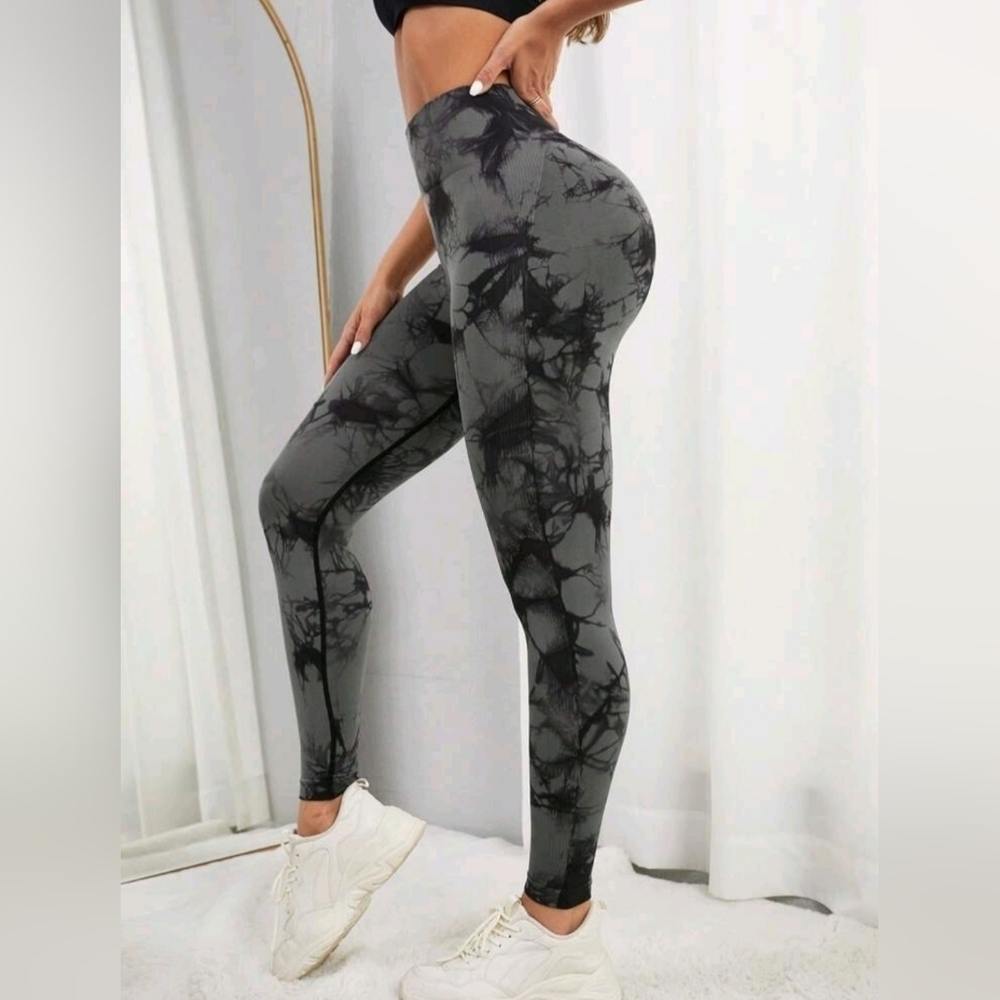 Shein Yoga Trendy Tie Dye Wideband Waist Sports Leggings Large - New In Package